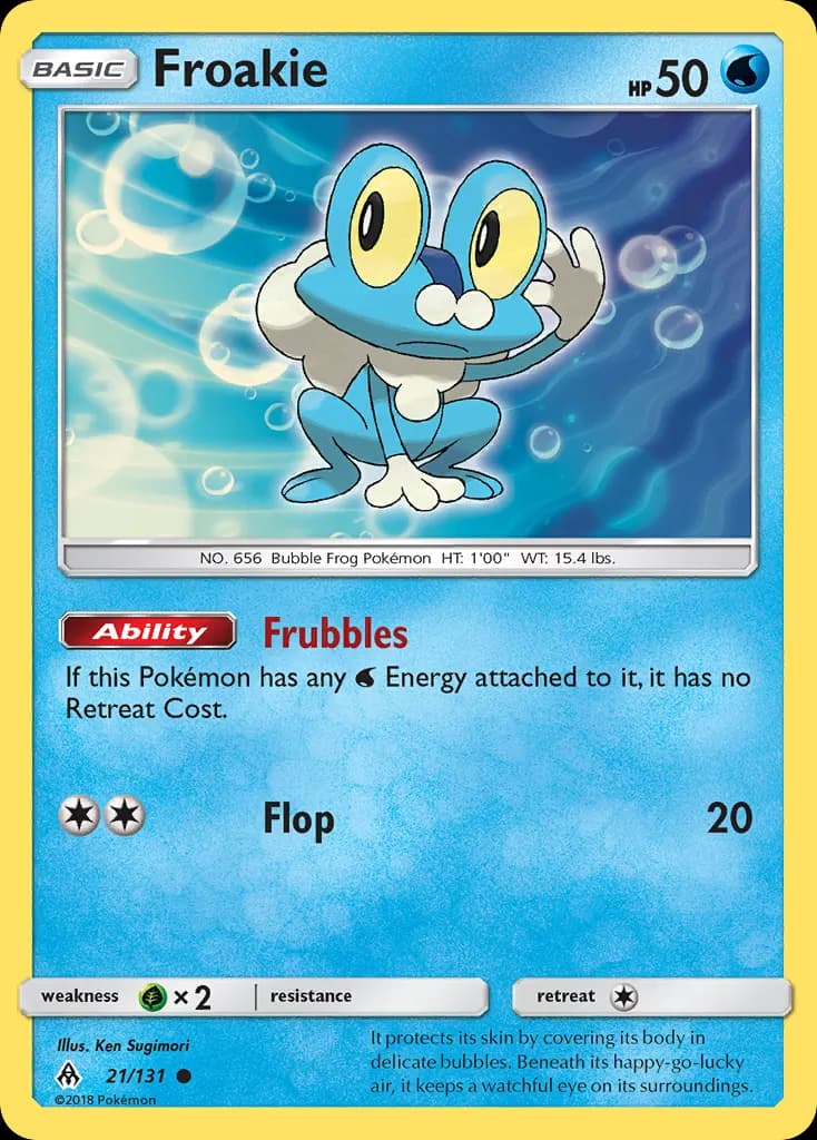 Froakie — Forbidden Light 21 Pokémon card