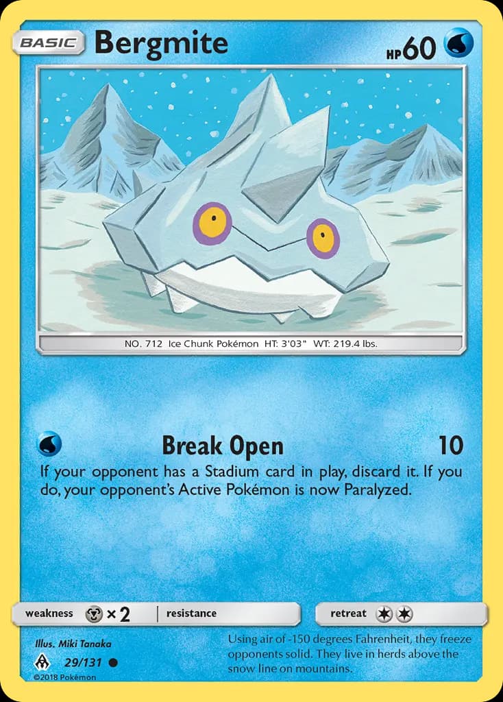 Bergmite — Forbidden Light 29 Pokémon card