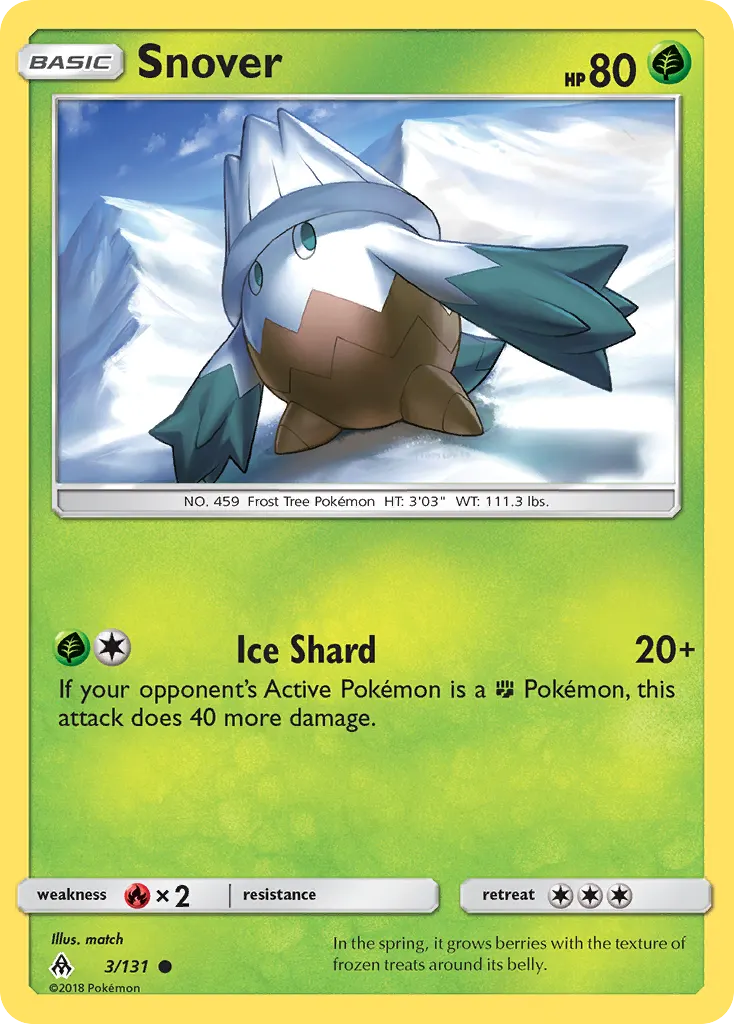 Snover — Forbidden Light 3 Pokémon card