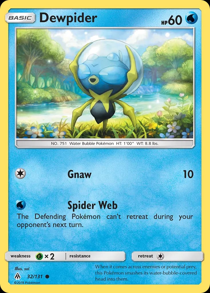 Dewpider — Forbidden Light 32 Pokémon card