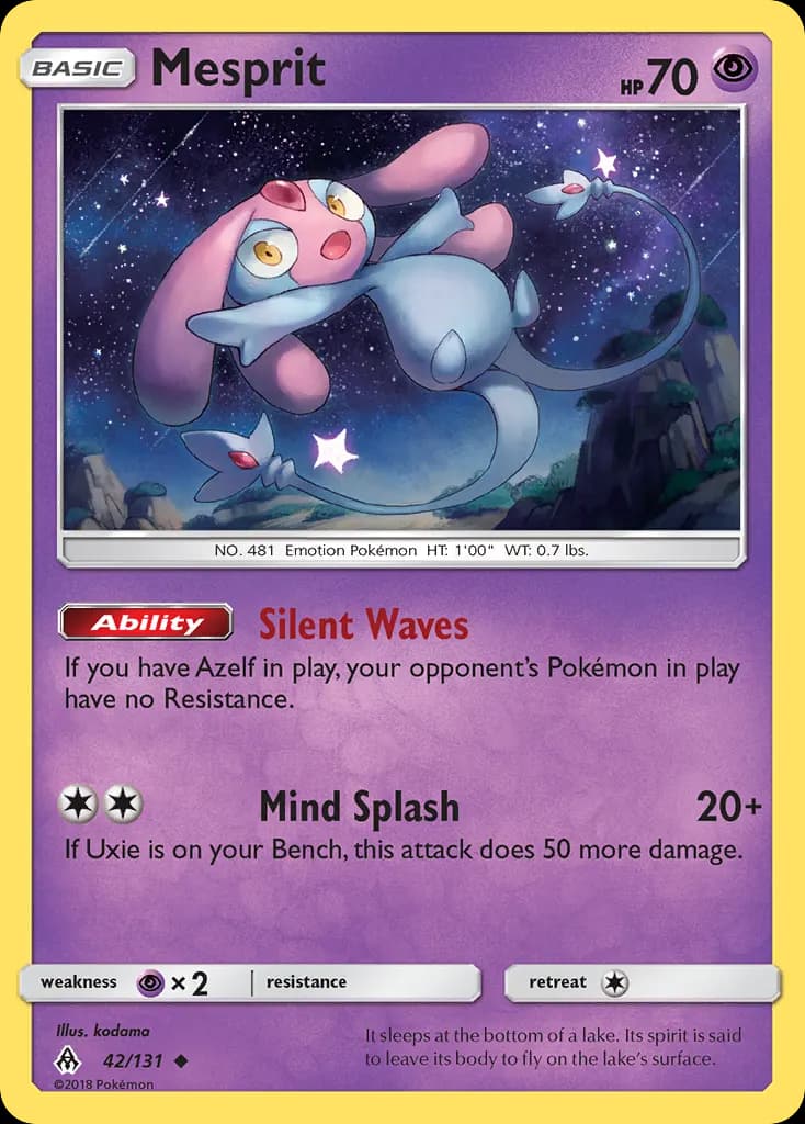 Mesprit — Forbidden Light 42 Pokémon card