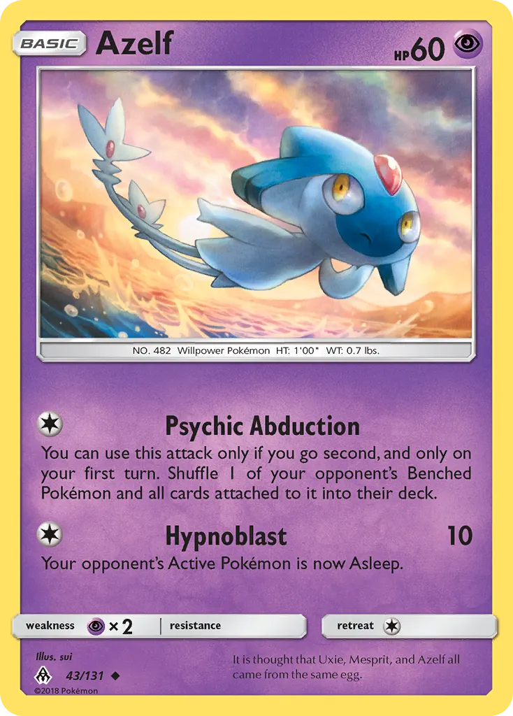 Azelf — Forbidden Light 43 Pokémon card
