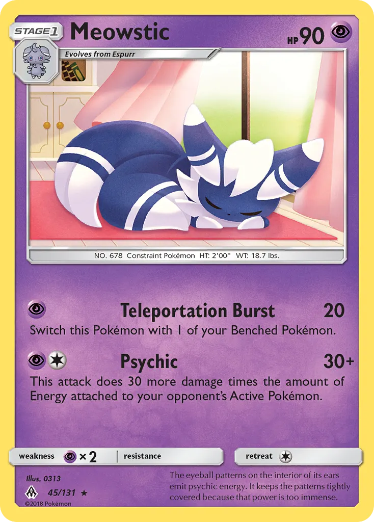 Meowstic — Forbidden Light 45 Pokémon card