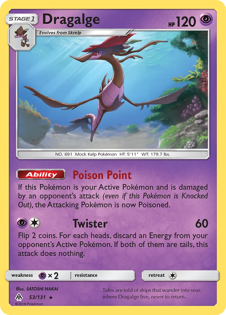 Dragalge — Forbidden Light 53 Pokémon card