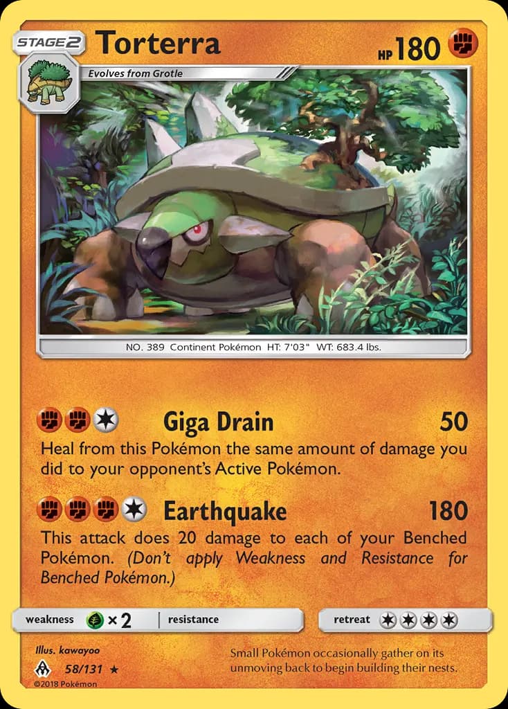 Torterra — Forbidden Light 58 Pokémon card