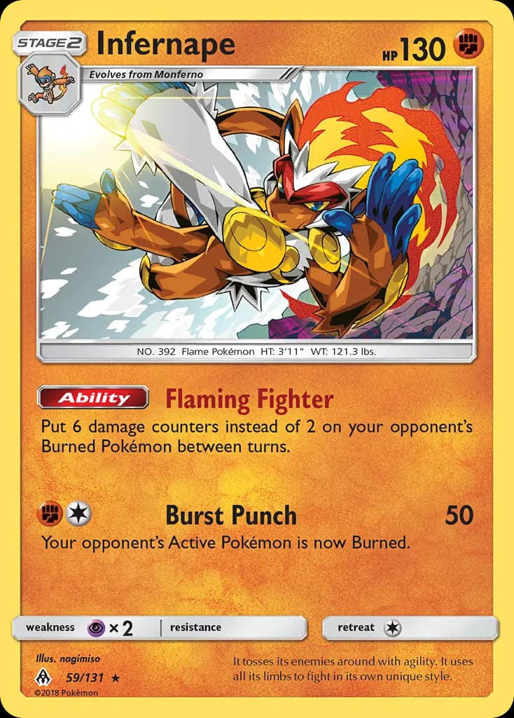 Infernape — Forbidden Light 59 Pokémon card