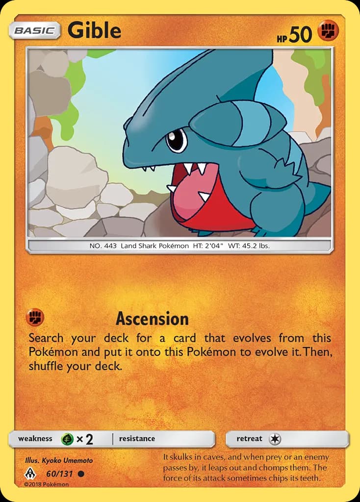 Gible — Forbidden Light 60 Pokémon card