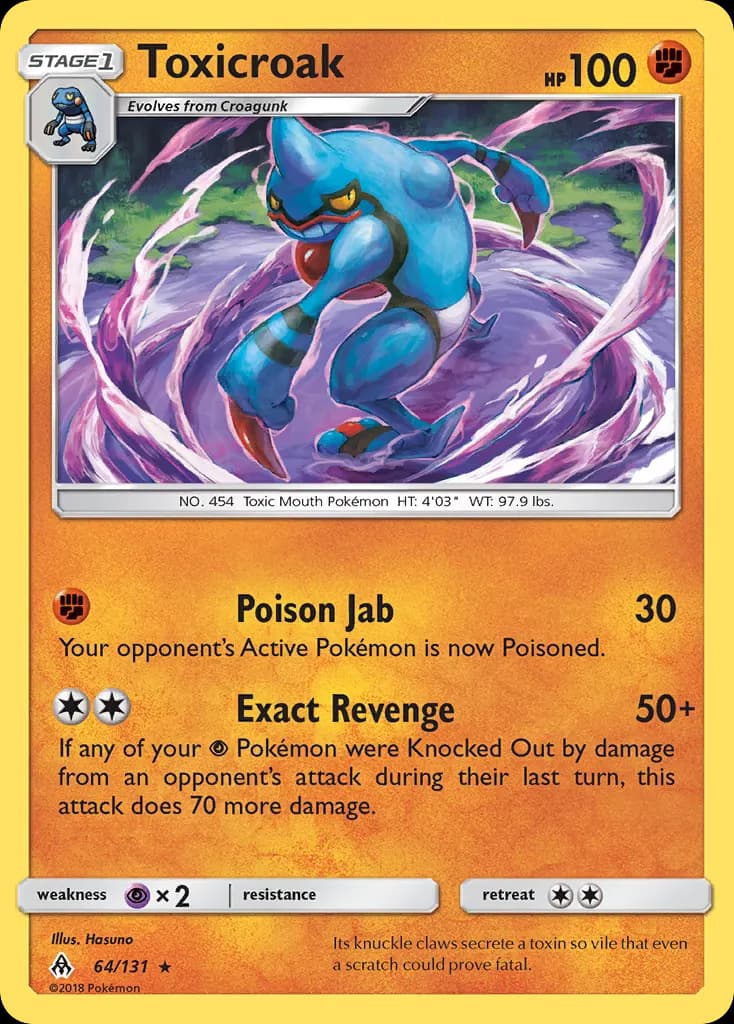 Toxicroak — Forbidden Light 64 Pokémon card