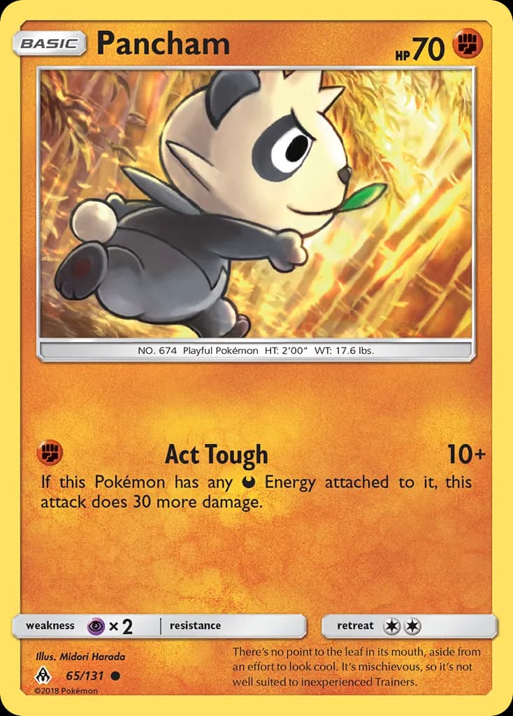 Pancham — Forbidden Light 65 Pokémon card
