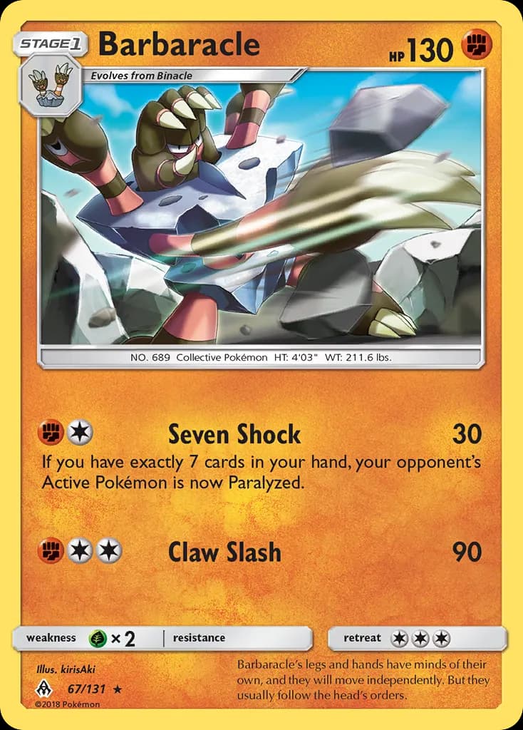 Barbaracle — Forbidden Light 67 Pokémon card