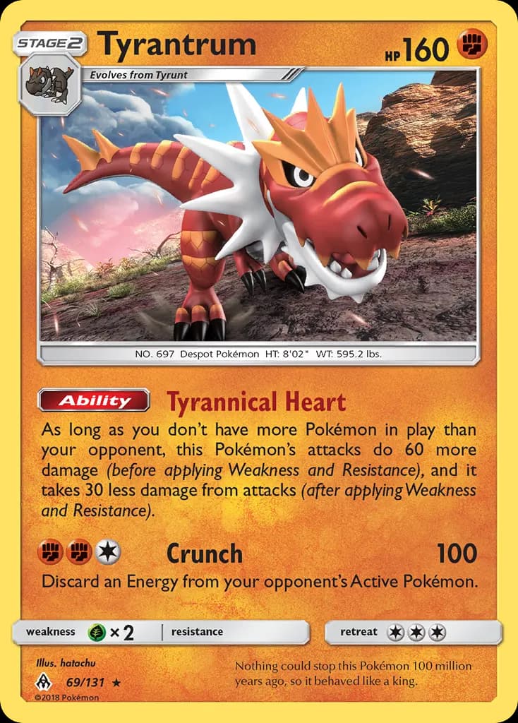 Tyrantrum — Forbidden Light 69 Pokémon card