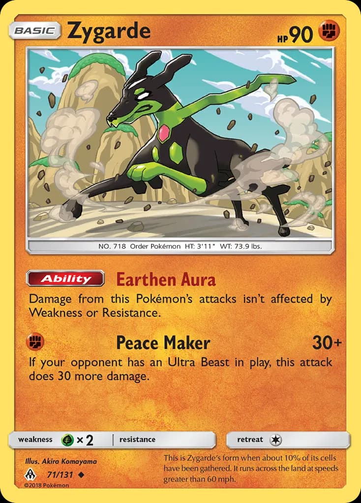 Zygarde — Forbidden Light 71 Pokémon card