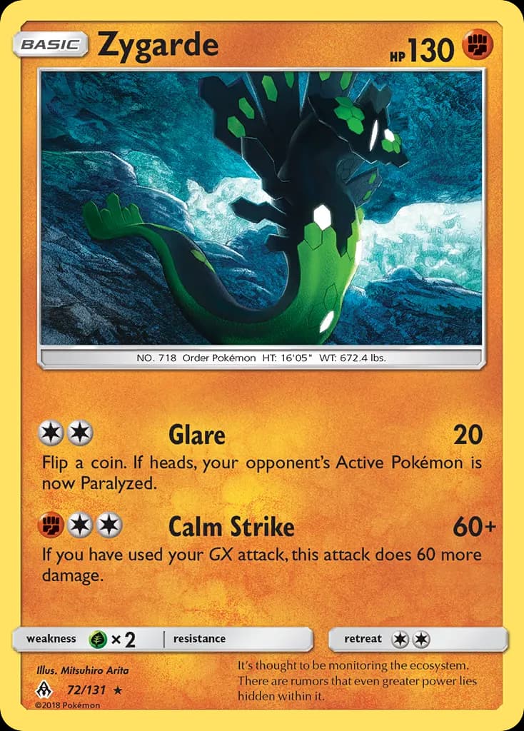 Zygarde — Forbidden Light 72 Pokémon card