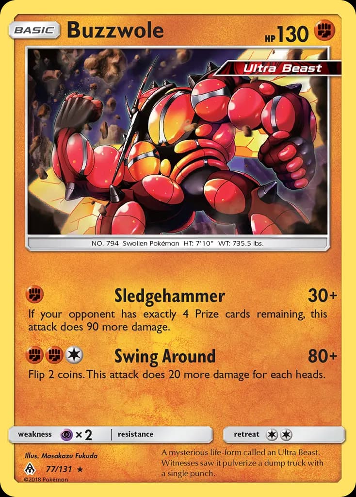 Buzzwole — Forbidden Light 77 Pokémon card