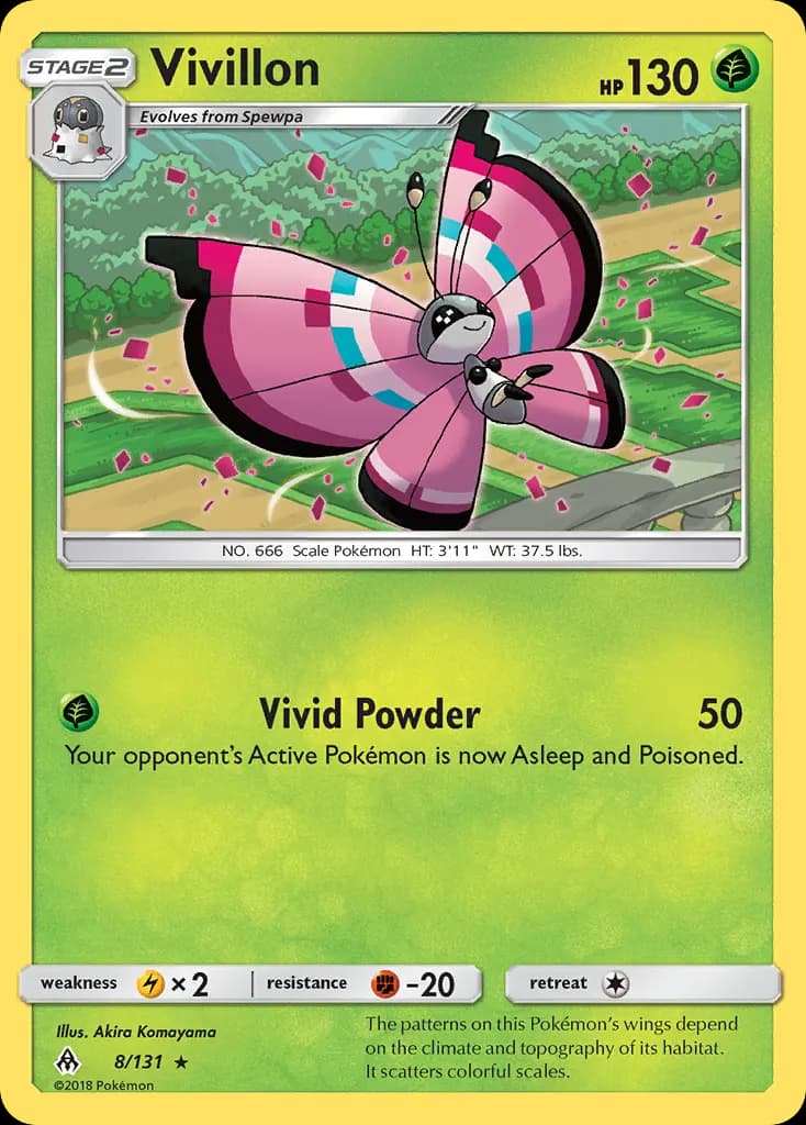 Vivillon — Forbidden Light 8 Pokémon card