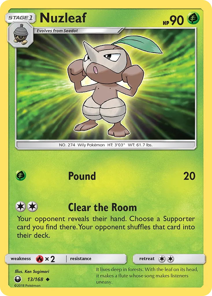 Nuzleaf — Celestial Storm 13 Pokémon card