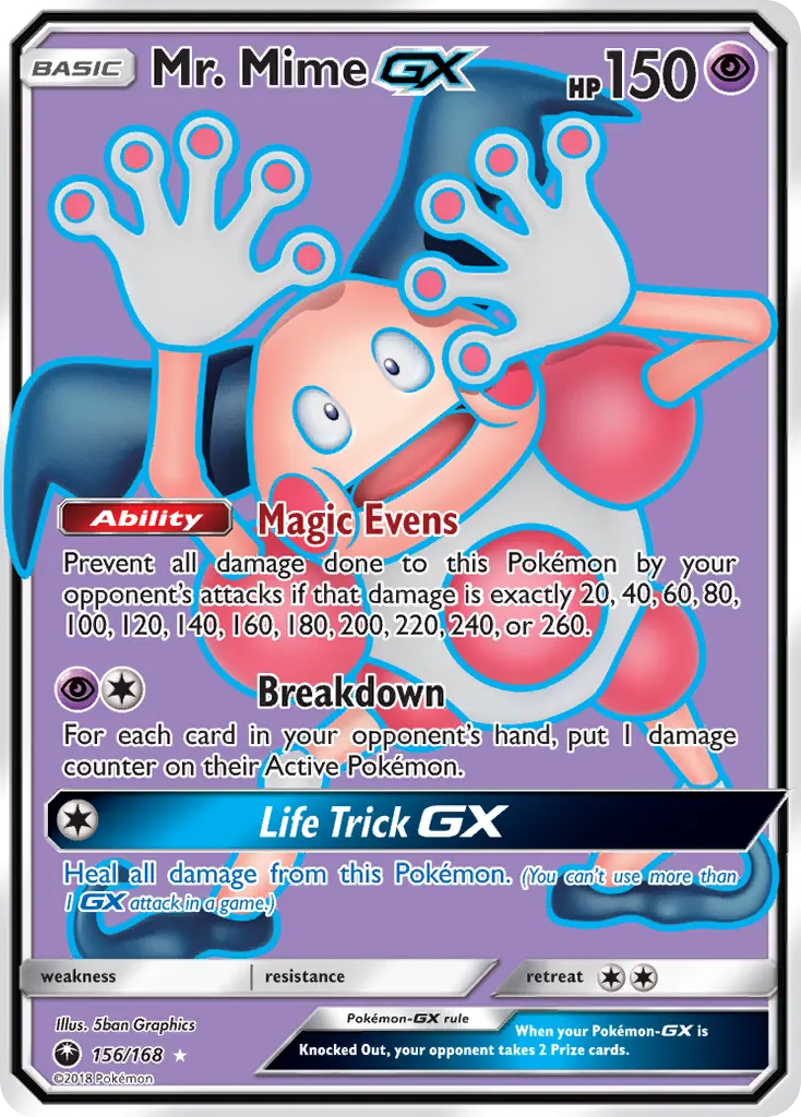 Mr. Mime-GX — Celestial Storm 156 Pokémon card
