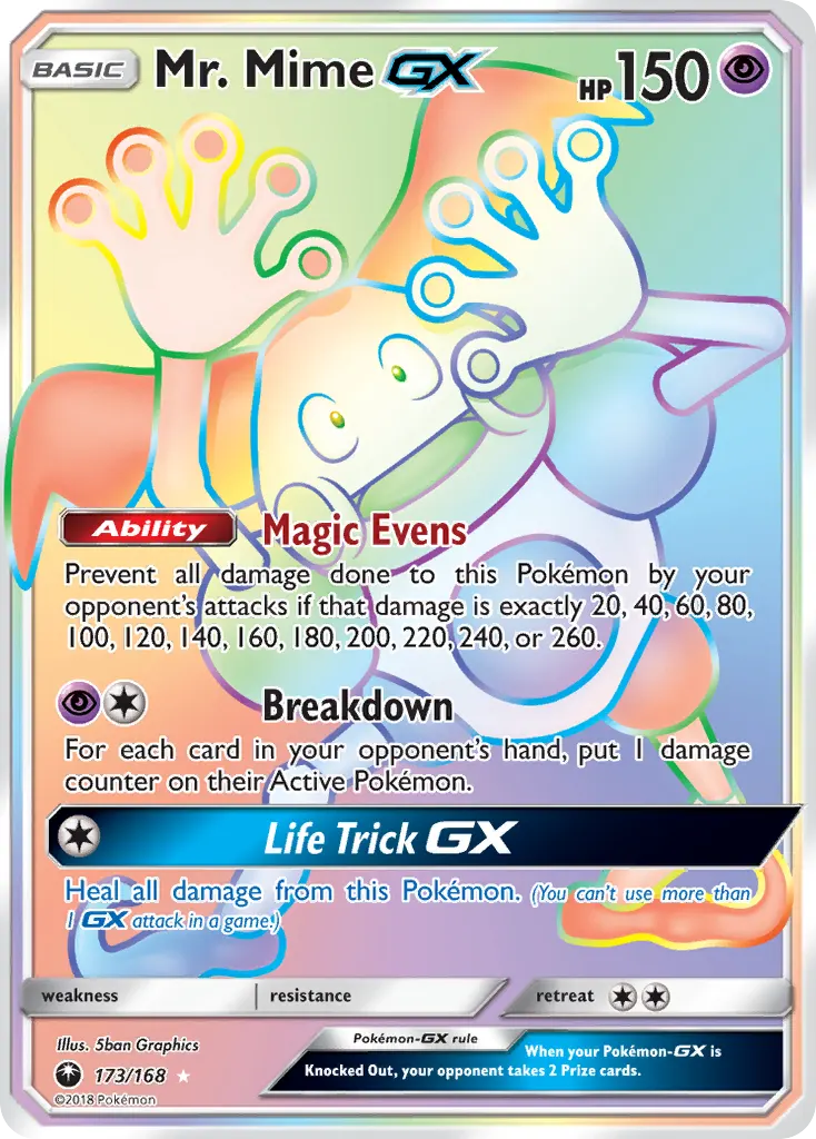 Mr. Mime-GX — Celestial Storm 173 Pokémon card