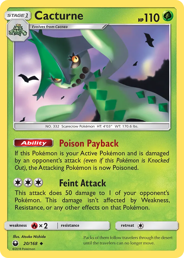 Cacturne — Celestial Storm 20 Pokémon card