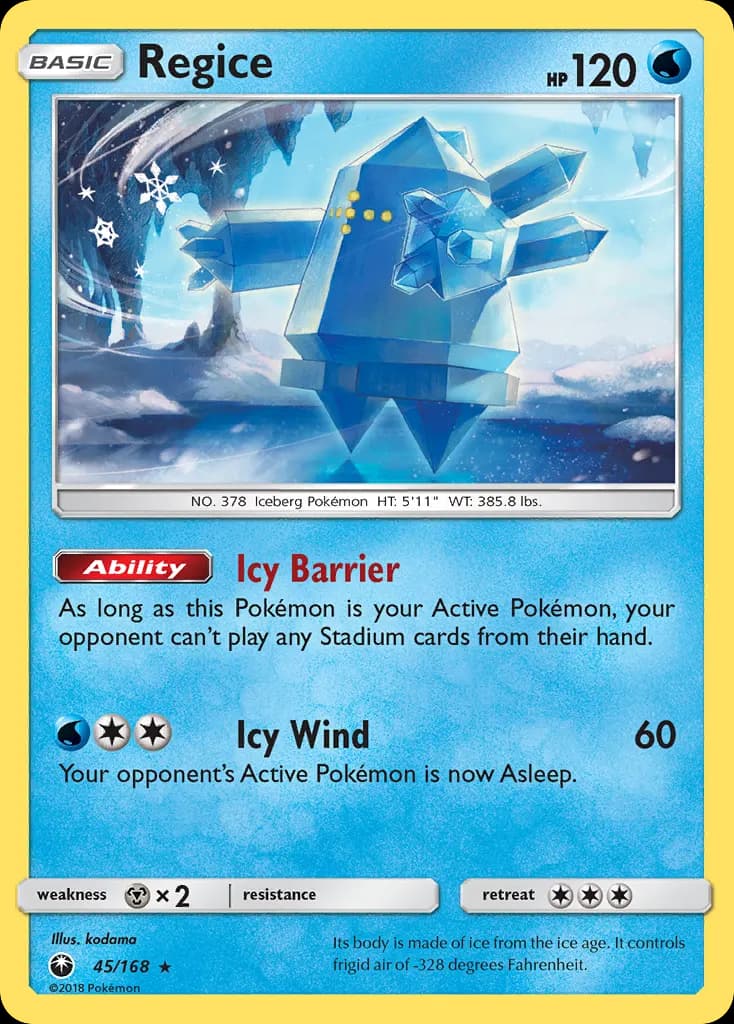 Regice — Celestial Storm 45 Pokémon card