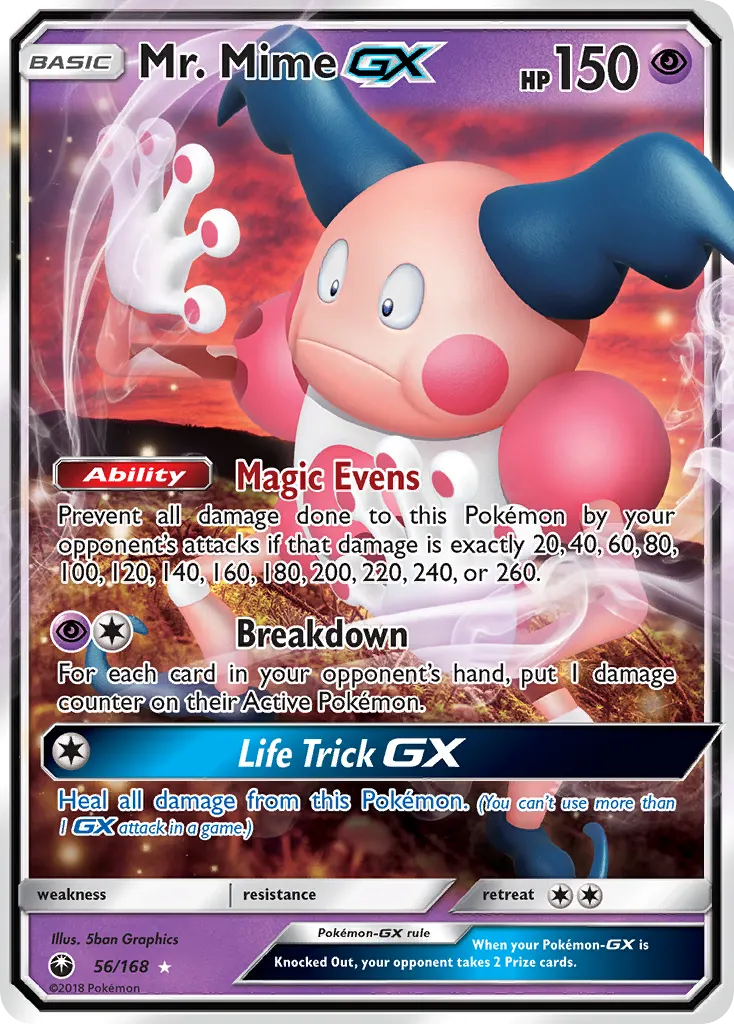Mr. Mime-GX — Celestial Storm 56 Pokémon card