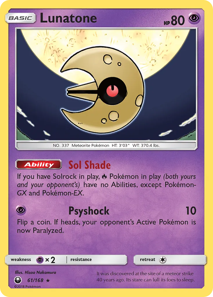 Lunatone — Celestial Storm 61 Pokémon card