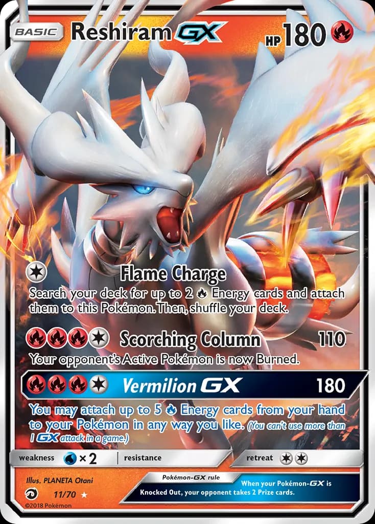 Reshiram GX — Trionfo Dei Draghi 11 Italian Pokémon card