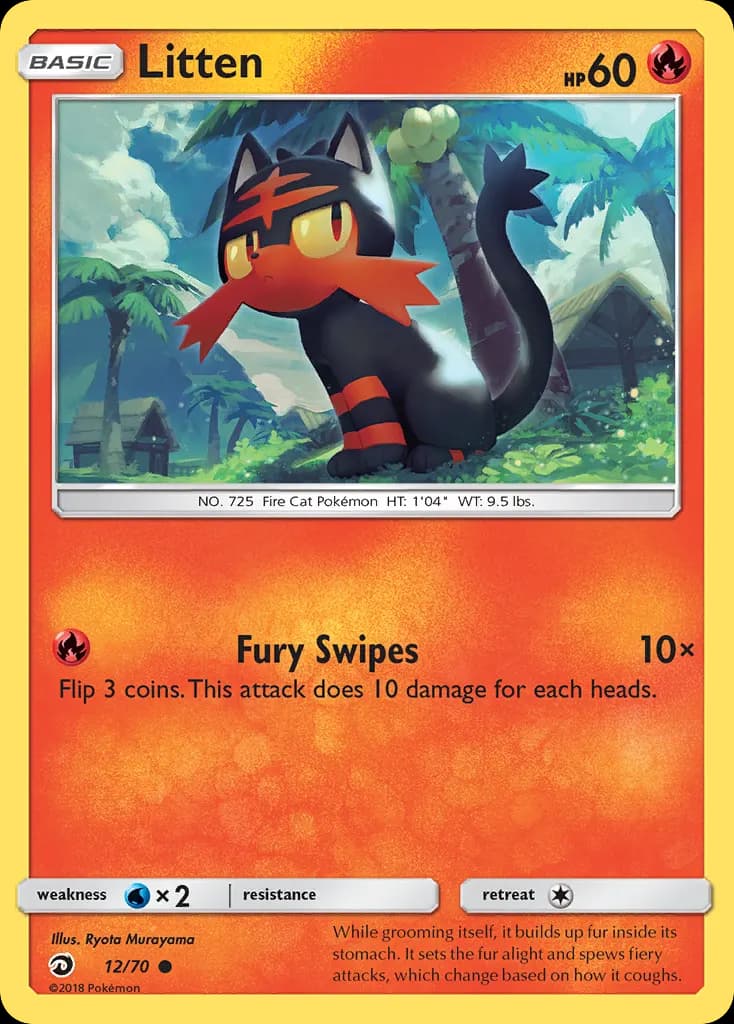 Litten — Dragon Majesty 12 Pokémon card