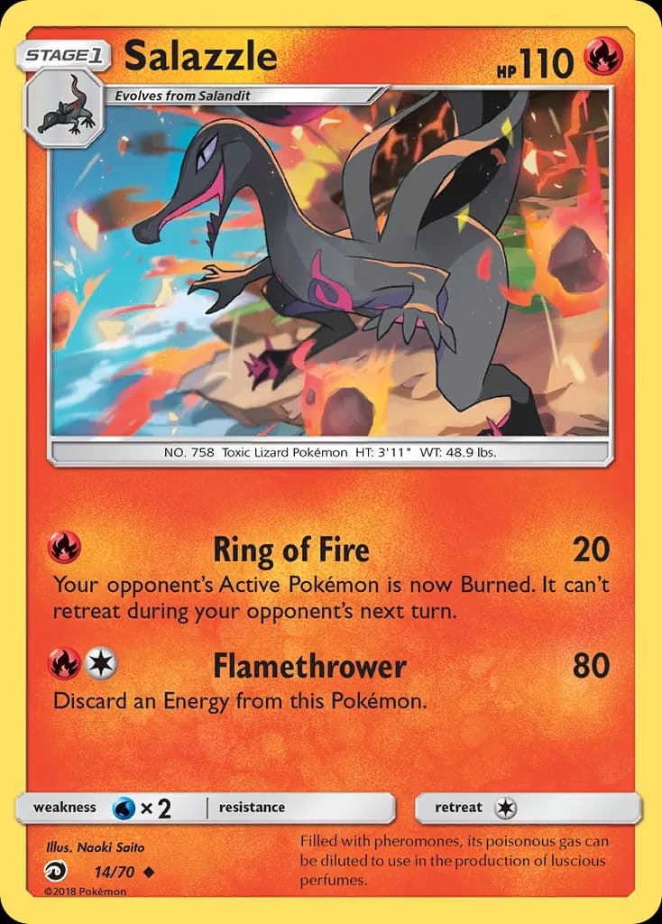 Salazzle — Majestad De Dragones 14 Spanish Pokémon card