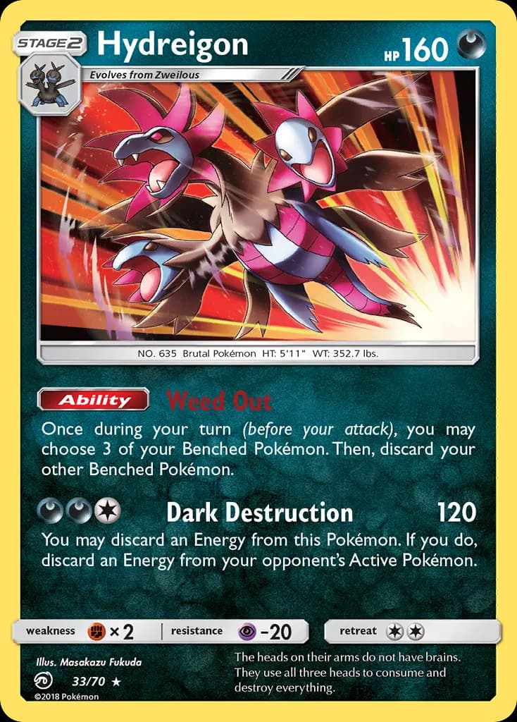 Hydreigon — Dragon Majesty 33 Pokémon card
