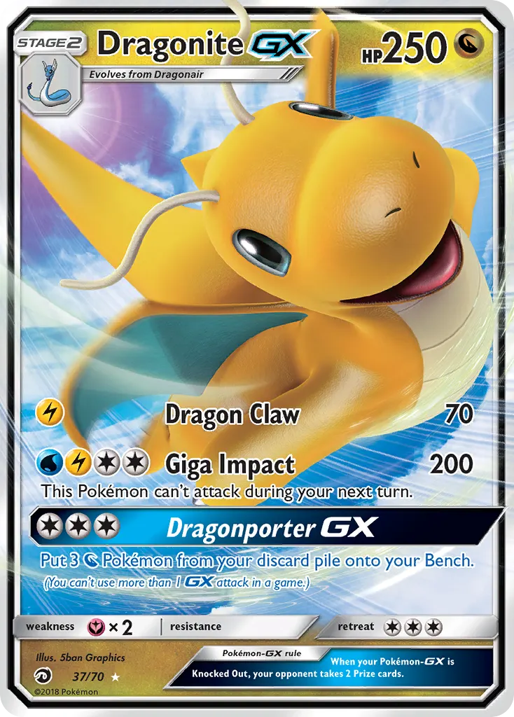 Dragonite GX — Dragões Soberanos 37 Portuguese Pokémon card