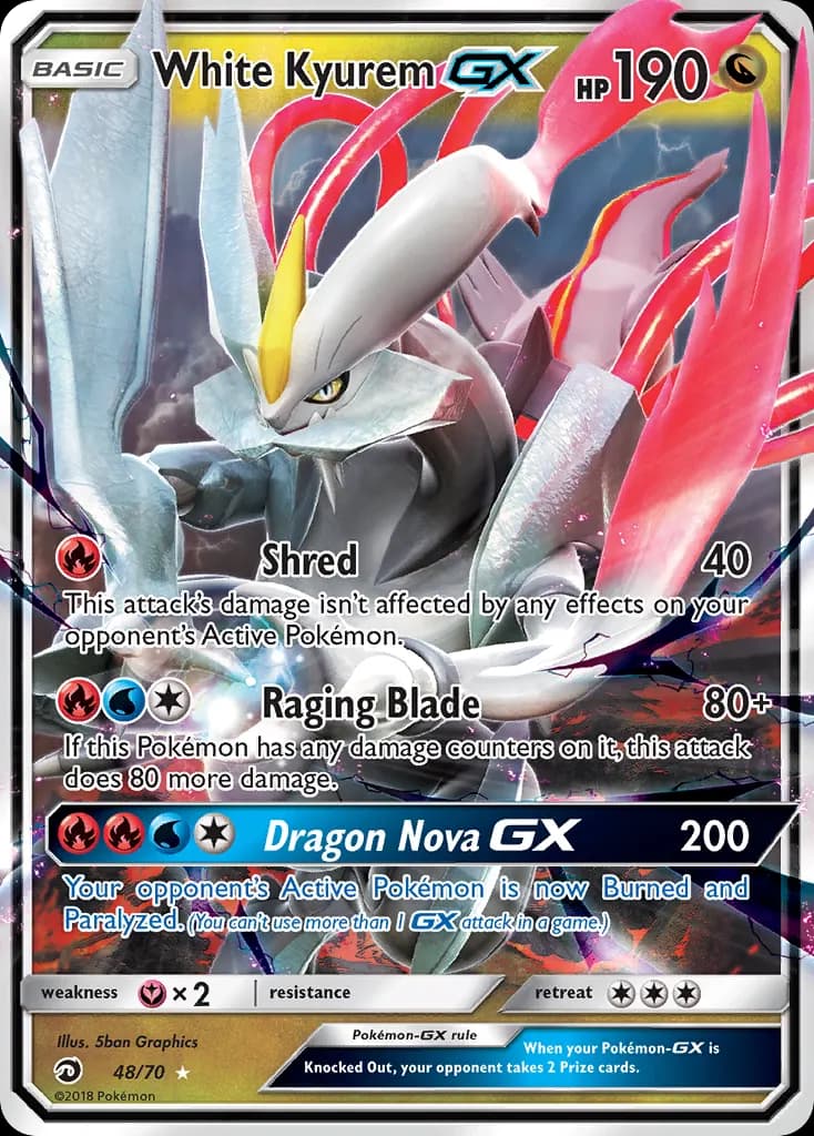 Kyurem Blanco GX — Majestad De Dragones 48 Spanish Pokémon card
