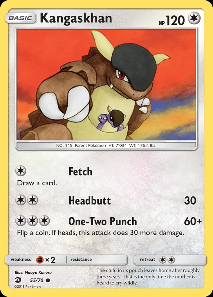 Kangaskhan — Dragon Majesty 55 Pokémon card