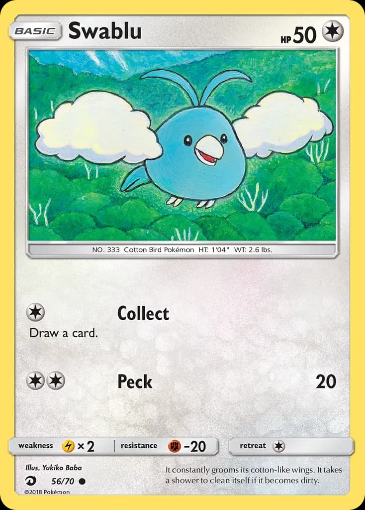 Swablu — Majestad De Dragones 56 Spanish Pokémon card