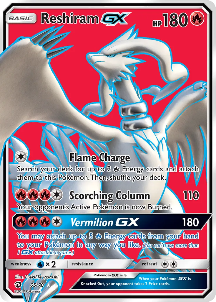 Reshiram GX — Majestad De Dragones 65 Spanish Pokémon card