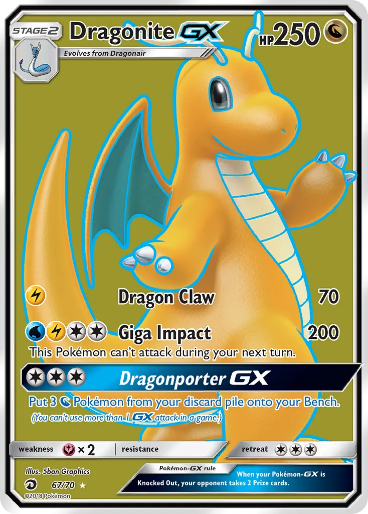 Dragonite GX — Dragões Soberanos 67 Portuguese Pokémon card