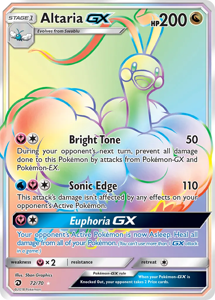 Altaria GX — Majestad De Dragones 72 Spanish Pokémon card