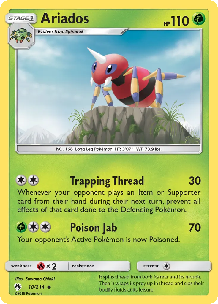 Ariados — Lost Thunder 10 Pokémon card