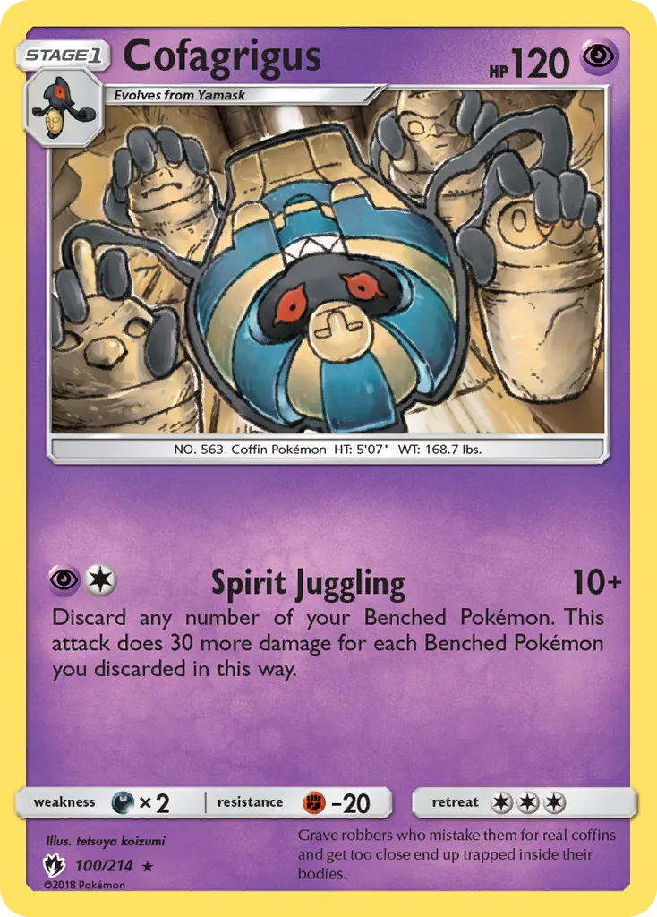 Cofagrigus — Lost Thunder 100 Pokémon card