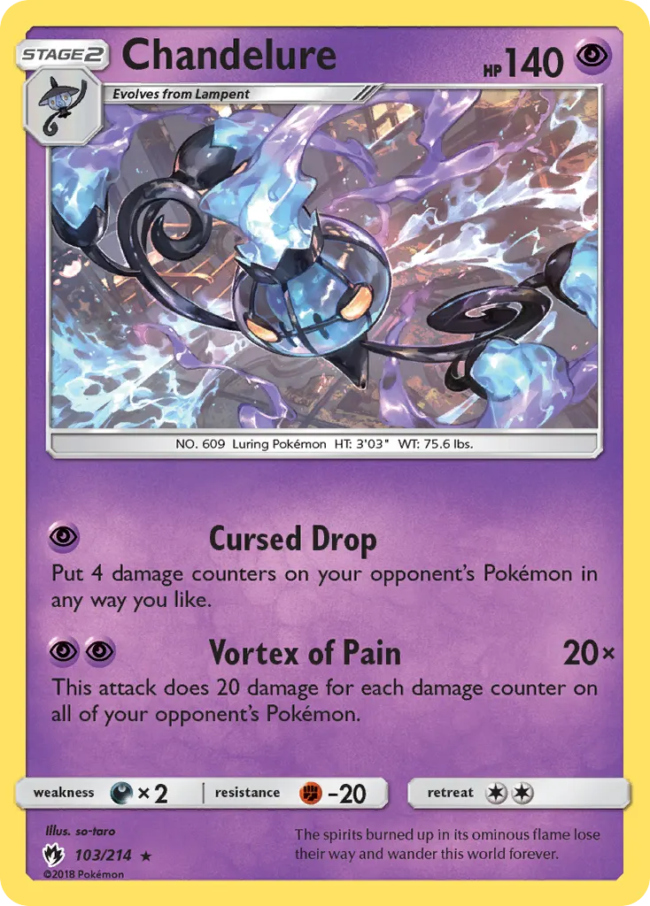 Chandelure — Lost Thunder 103 Pokémon card