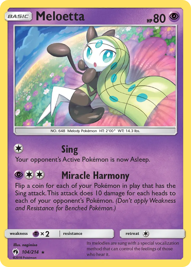 Meloetta — Lost Thunder 104 Pokémon card