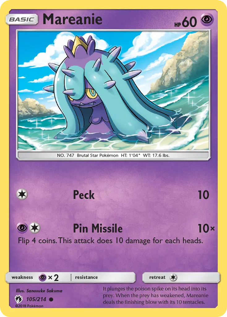 Mareanie — Lost Thunder 105 Pokémon card