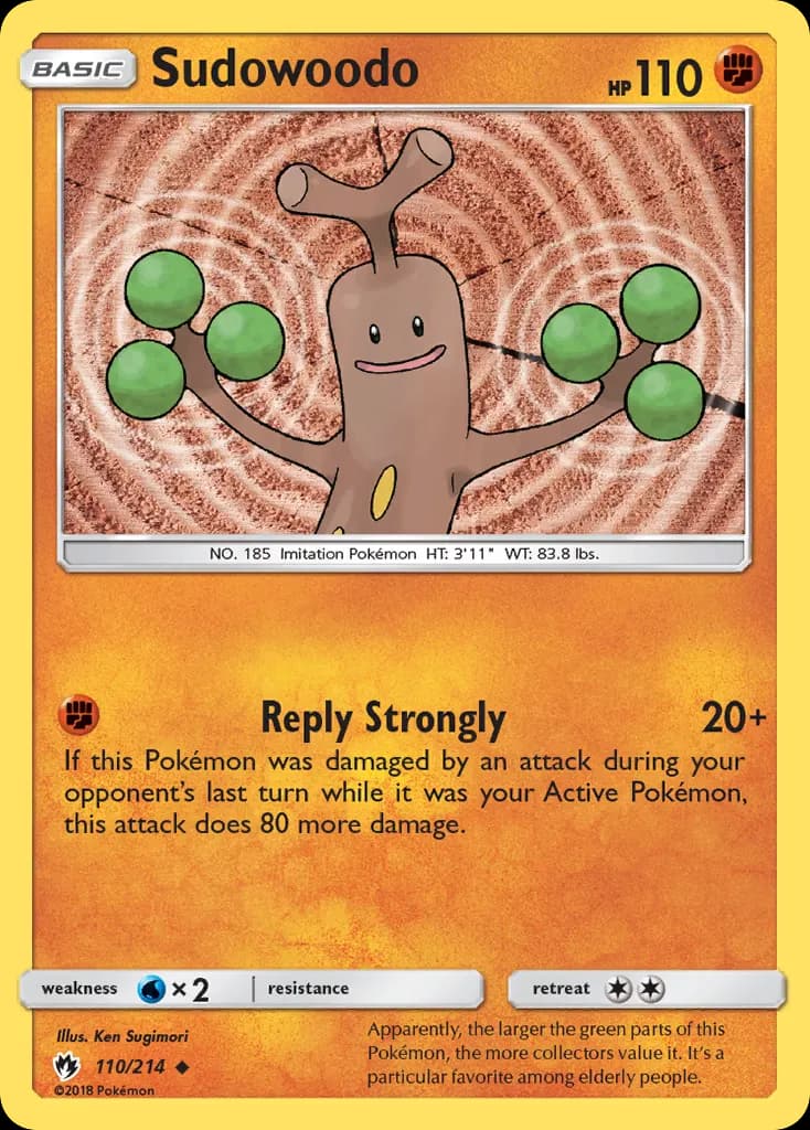Sudowoodo — Lost Thunder 110 Pokémon card