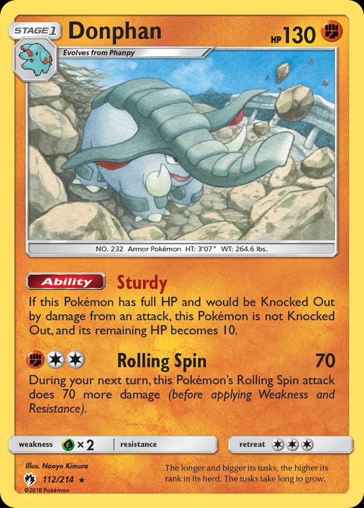 Donphan — Lost Thunder 112 Pokémon card