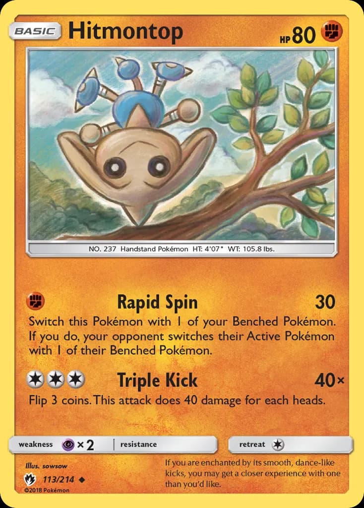 Hitmontop — Lost Thunder 113 Pokémon card