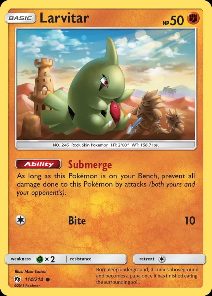 Larvitar — Lost Thunder 114 Pokémon card