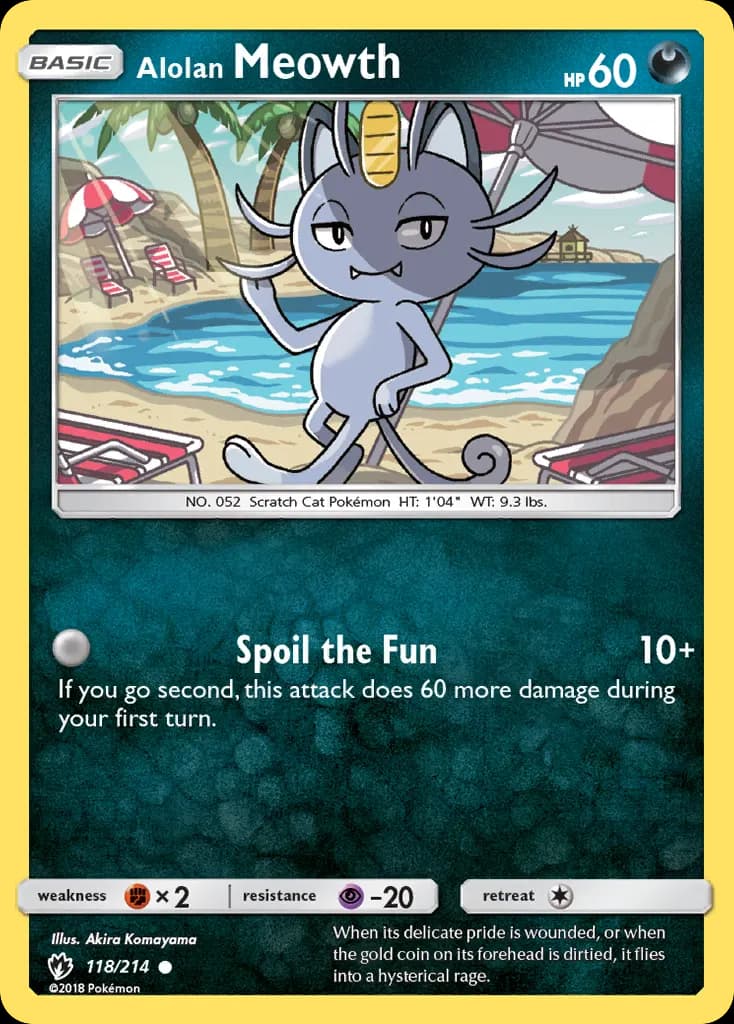 Alolan Meowth — Lost Thunder 118 Pokémon card