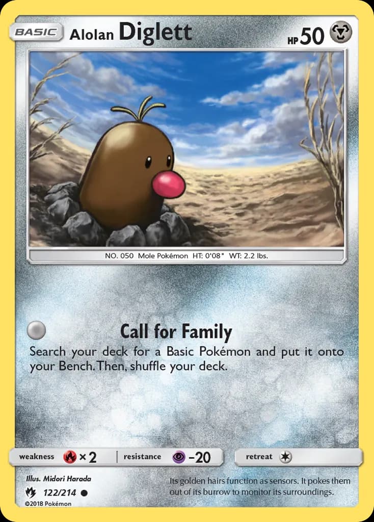 Alolan Diglett — Lost Thunder 122 Pokémon card