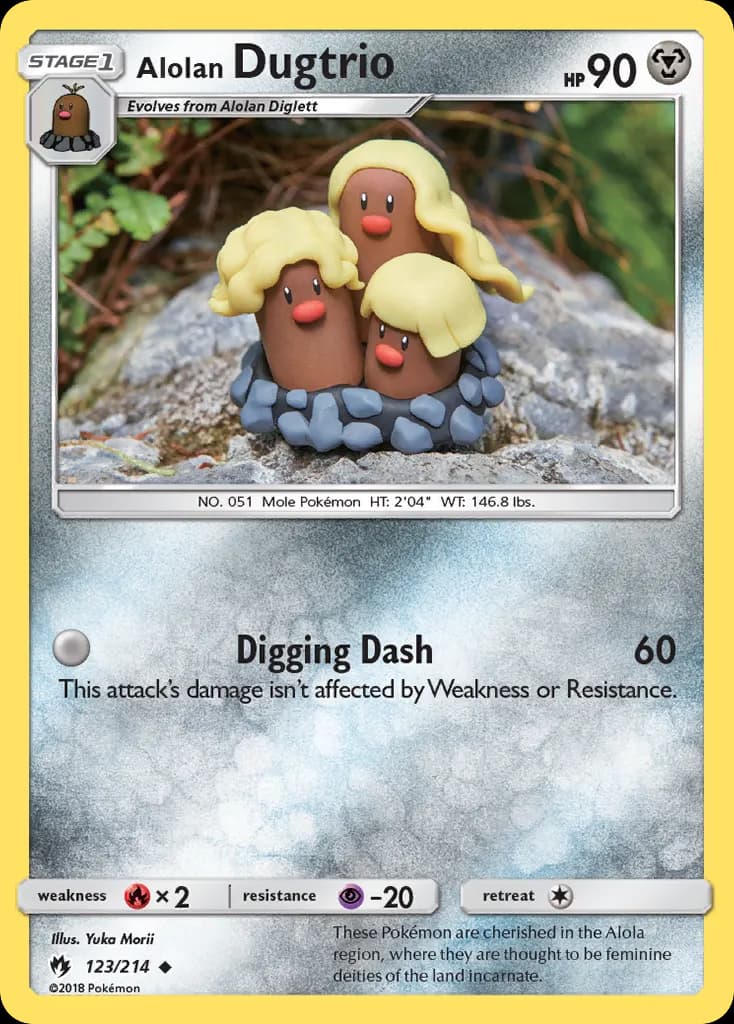 Alolan Dugtrio — Lost Thunder 123 Pokémon card