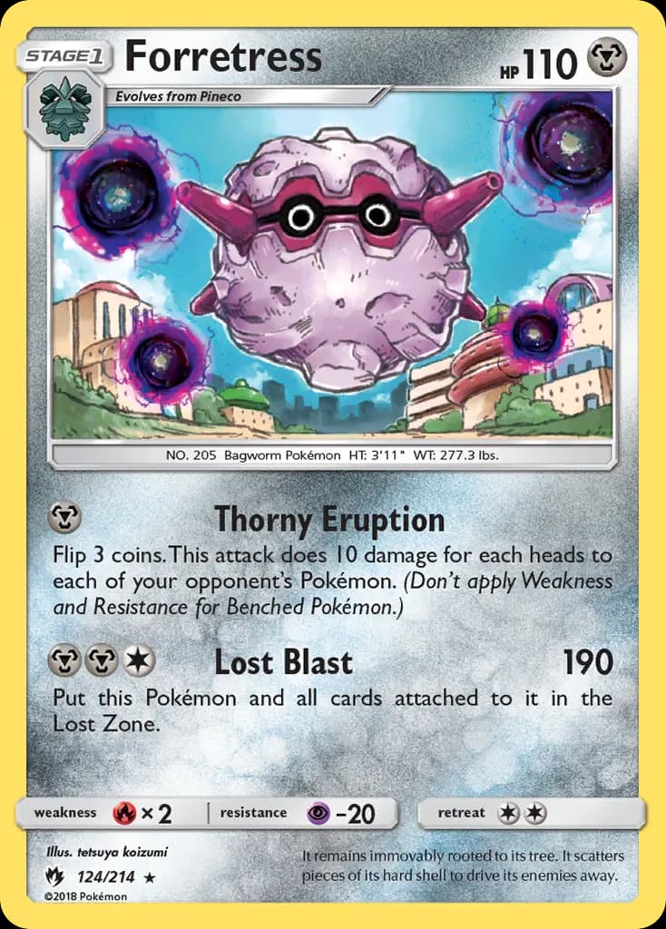 Forretress — Lost Thunder 124 Pokémon card